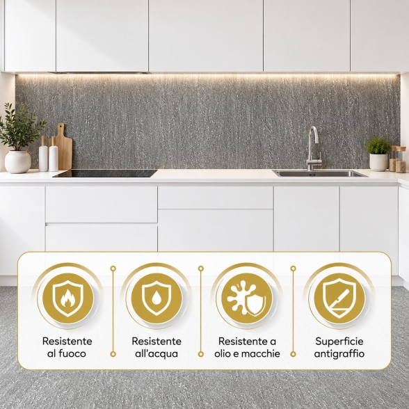 Pannelli PVC Effetto Pietra Cemento 6 pz 4,3 m² | Divina Home