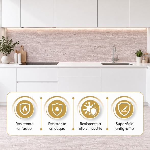 Pannelli PVC Effetto Travertino Beige 6 pz | Divina Home