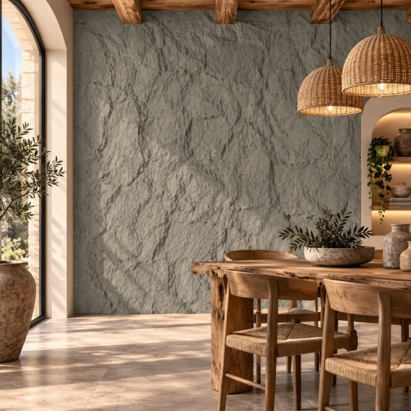 Pannelli 3D Effetto Pietra Grigio Cemento 10 pz | Divina Home