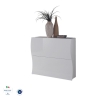Scarpiera Onda 2 Ante Design Moderno Bianco Lucido 16 Paia Made In Italy
