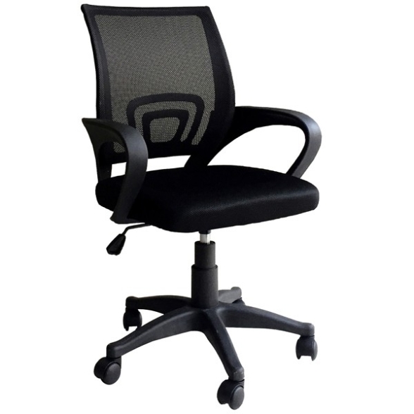 Poltrona da ufficio girevole ergonomica per scrivania schienale in rete Genius Nera Poltrona da ufficio girevole ergonomica per scrivania schienale in rete Genius Nera