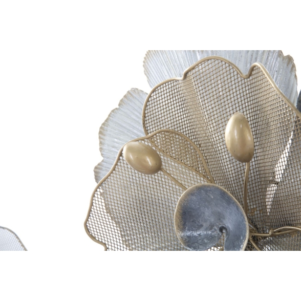 Pannello Decorativo A Fiori Flowery 116,5x8x58 Cm In Ferro Multicolore