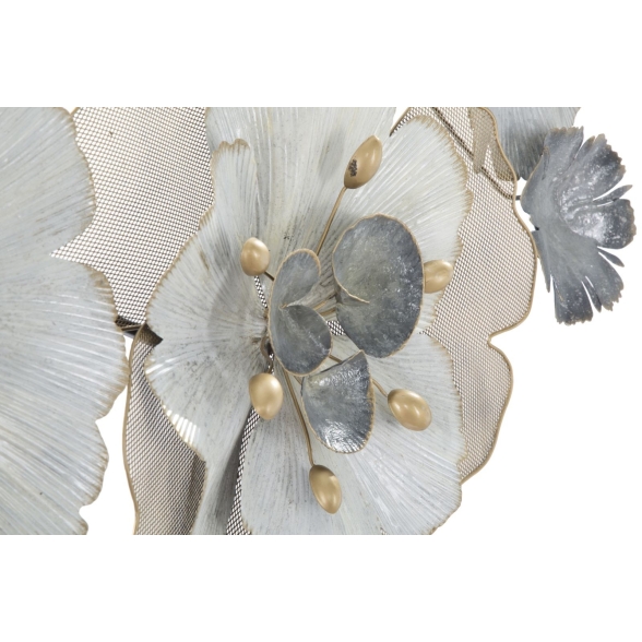 Pannello Decorativo A Fiori Flowery 116,5x8x58 Cm In Ferro Multicolore