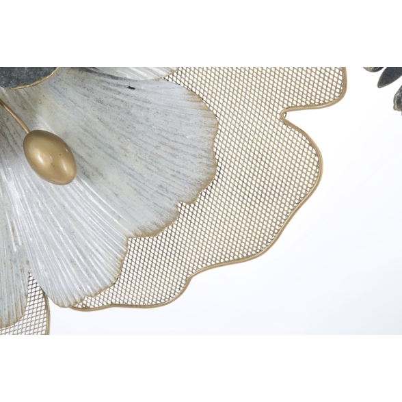 Pannello Decorativo A Fiori Flowery 116,5x8x58 Cm In Ferro Multicolore