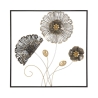 Pannello Decorativo a Fiori Square 50x5,5x50 Cm In Ferro Multicolore