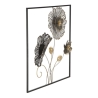 Pannello Decorativo a Fiori Square 50x5,5x50 Cm In Ferro Multicolore