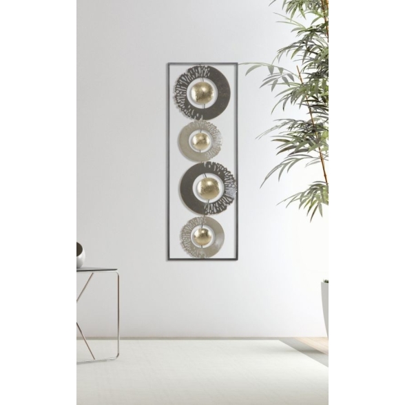 Pannello Decorativo Astratto Ring 31x3x89,5 Cm In Ferro Multicolore