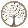 Pannello Decorativo Rotondo Albero Della Vita 61x1,8 Oro E Legno