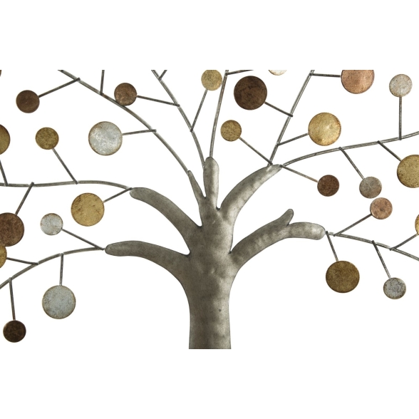 Pannello Decorativo Rotondo Albero Della Vita 61x1,8 Oro E Legno