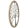Pannello Decorativo Rotondo Albero Della Vita 61x1,8 Oro E Legno