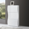 Scarpiera Onda 3 Ante Design Moderno Bianco Lucido 18 Paia Made In Italy