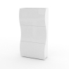 Scarpiera Onda 3 Ante Design Moderno Bianco Lucido 18 Paia Made In Italy
