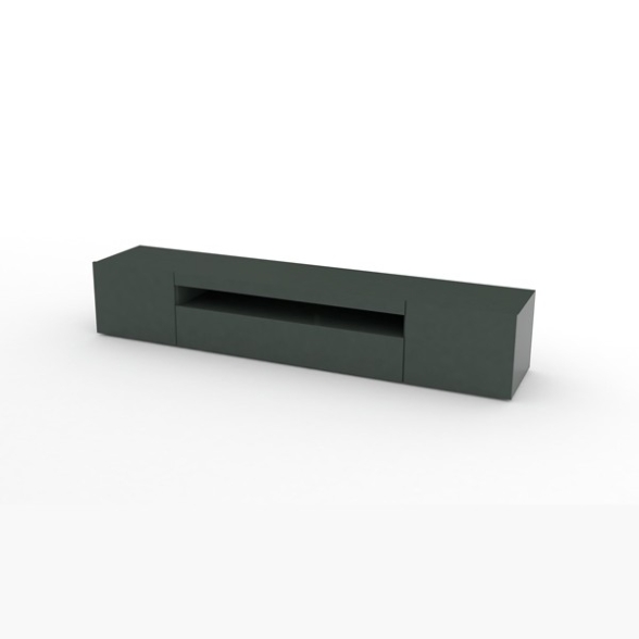 Mobile Porta TV Basso 200 Cm 3 Ante Antracite Laccato Lucido Daiquiri