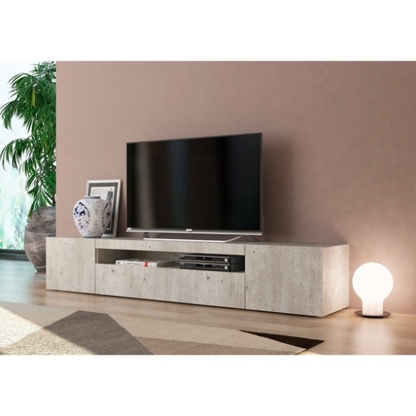 Mobile Porta TV Basso 200 Cm 3 Ante Cemento Daiquiri