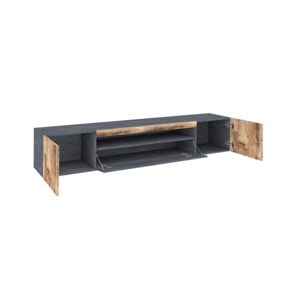 Mobile Porta TV Basso 200 Cm 3 Ante Ardesia/Legno Daiquiri