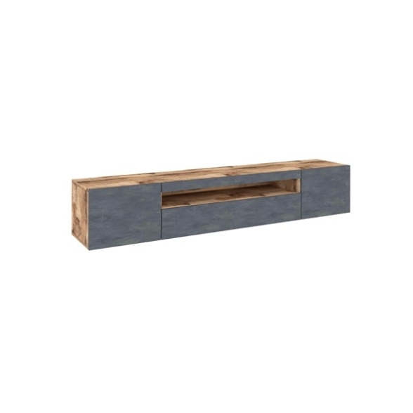 Mobile Porta TV Basso 200 Cm 3 Ante Ardesia/Pero Daiquiri
