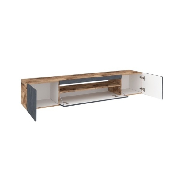 Mobile Porta TV Basso 200 Cm 3 Ante Ardesia/Pero Daiquiri