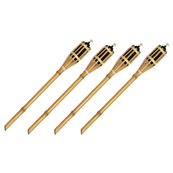 Fiaccole da esterno ad olio in bamboo da 100 cm da giardino