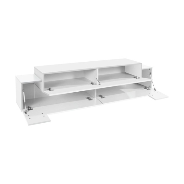 Mobile Porta TV 200 Cm Con 3 Ante Bianco Lucido Laccato Corona