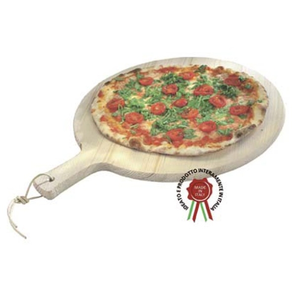 Tagliere Per Pizza In Legno Massello Di Abete Rotondo 34 Cm Made In Italy