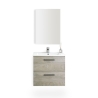 Mobile Bagno Sospeso 60 Cm Con Lavabo In Ceramica E Specchio Aruba Rovere