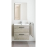 Mobile Bagno Sospeso 60 Cm Con Lavabo In Ceramica E Specchio Aruba Rovere