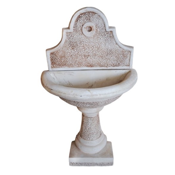 Fontana A Parete Da Giardino In Cemento Decorato mod. Bucciardata Rosa