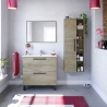 Mobile Bagno Completo Di Lavabo E Specchio Athena 80 Cm Rovere Alaska