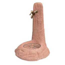 Fontana Da Giardino Sasso Rosa Completa Di Griglia E Rubinetto 48x52xH70 Cm