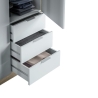 Armadio Guardaroba 3 Ante 3 Cassetti Barra Appendiabiti Bianco Rovere