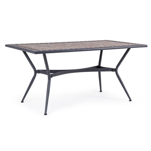Set Da Pranzo Tavolo Mosaico 160x90 Cm E 6 Sedie Con Cuscini Berkley Bizzotto