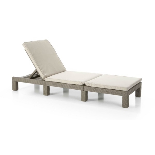 Lettino Con Cuscini Reclinabile In Rattan Cappuccino Daytona Keter