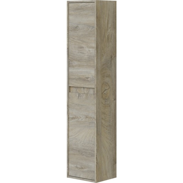 Mobile Bagno 3 Cassetti 80 Cm Con Lavabo E Specchio E Colonna Dakota Rovere Alaska