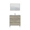 Mobile Bagno 3 Cassetti 80 Cm Con Lavabo E Specchio E Colonna Dakota Rovere Alaska