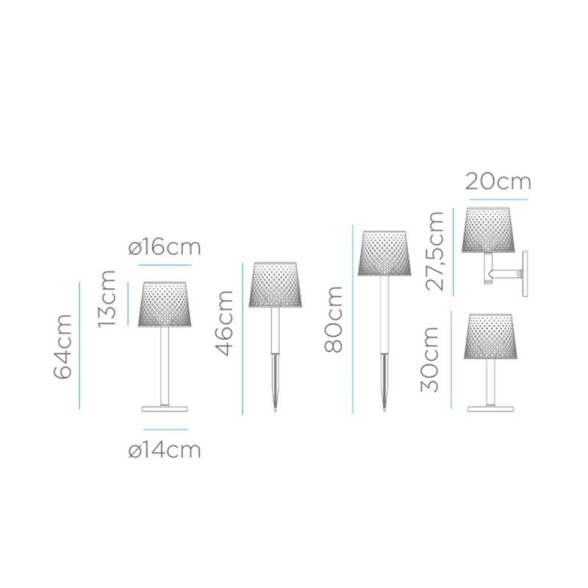 Lampada LED Solare Per Esterni Design 5 Configurazioni Luce Calda Nera
