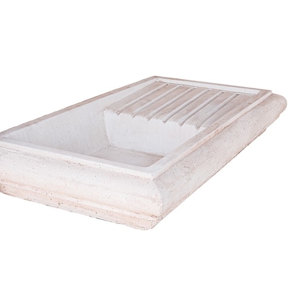 Lavabo Da appoggio Per Giardino In Cemento 100x50xh20 cm Brecciato Rosa