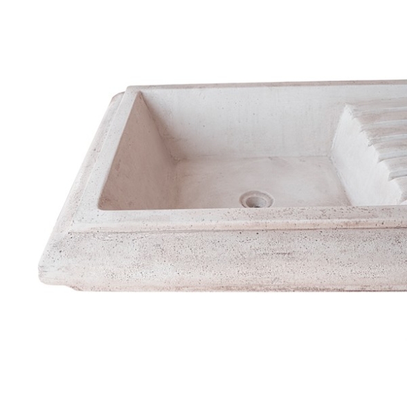 Lavabo Da appoggio Per Giardino In Cemento 100x50xh20 cm Brecciato Rosa