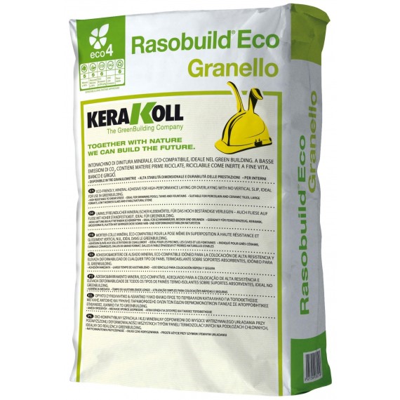 Intonachino di finitura Kerakoll Rasobuild Eco Granello 25 kg 01844 bianco
