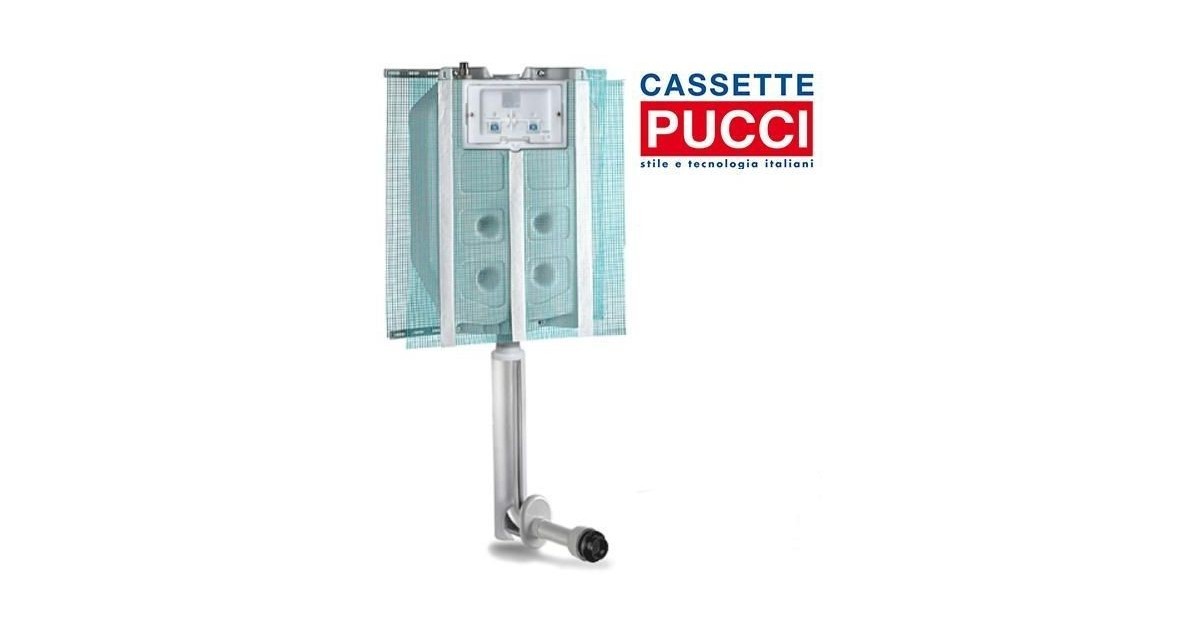 Cassetta incasso pulsante alto (2 pulsanti 9 lt - 4 lt) Pucci ECO 1315490001 + placca