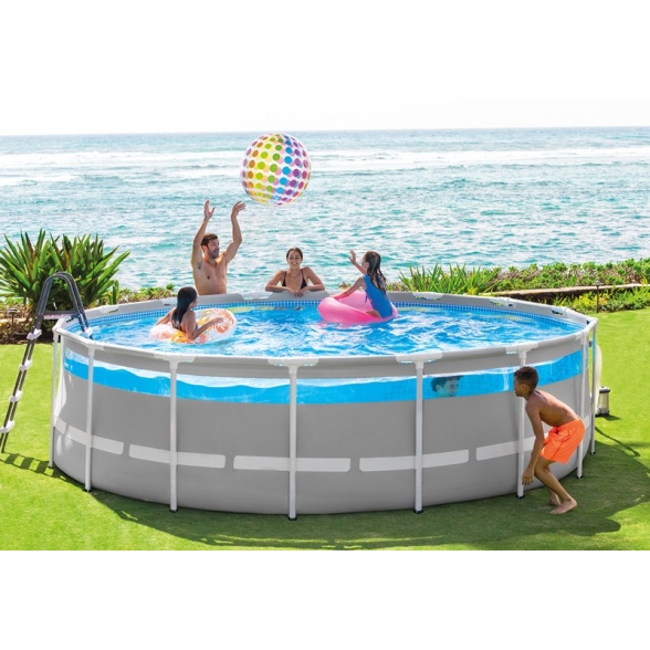 Piscina Fuori Terra Con Accessori Ø 4,88 x 1,22 m Prism Frame Clearview Intex 26730 Premium