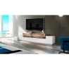 Mobile Porta TV 240 Cm Con 3 Ante Bianco Lucido E Legno Pero Corona