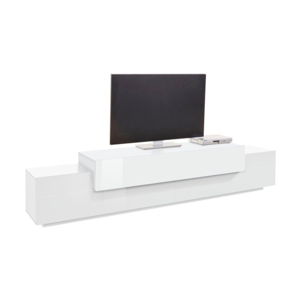Mobile Porta TV 240 Cm Con 3 Ante Bianco Lucido Laccato Corona