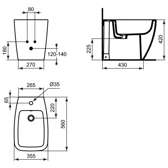 Sanitari Filo Muro Ideal Standard Vaso E Bidet + Sedile Serie 21