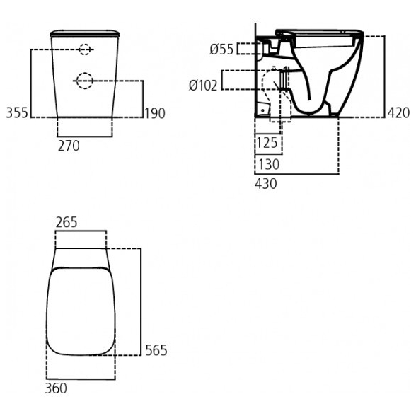 Sanitari Filo Muro Ideal Standard Vaso E Bidet + Sedile Serie 21