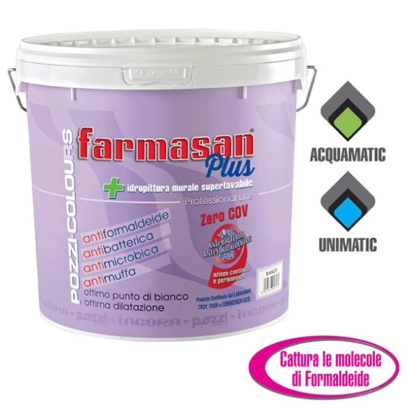 Pittura Antimuffa Bianca Super Lavabile E Antibatterica Farmasan Plus