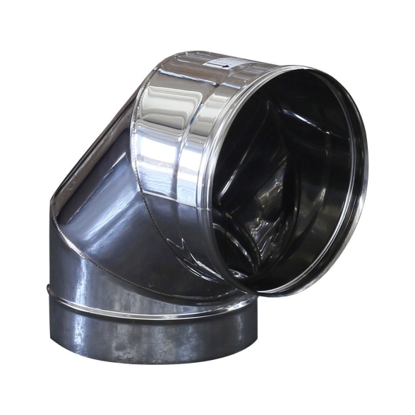 Curva 90° monoparete in acciaio inox AISI 304 per canna fumaria