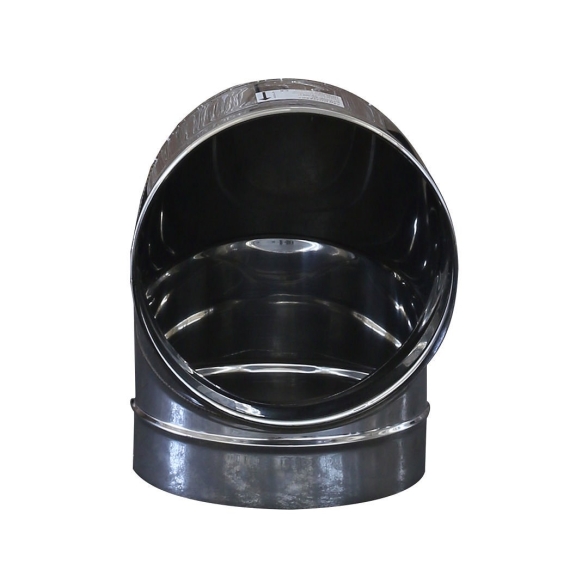 Curva 90° monoparete in acciaio inox AISI 304 per canna fumaria