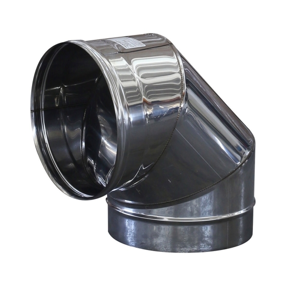 Curva 90° monoparete in acciaio inox AISI 304 per canna fumaria