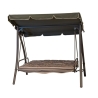 Dondolo Letto 3 Posti Schienale Reclinabile 202x115x170h Moka A Righe Luxury