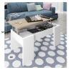 Tavolino Da Salotto Con Piano Elevabile 50x100x45 Cm Rovere E Bianco